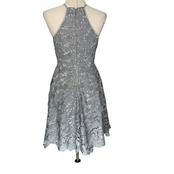 Keepsake Acoustic Floral Lace Dress Halter Gray Mini | Size S - Picture 5 of 11